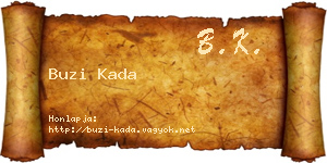 Buzi Kada névjegykártya